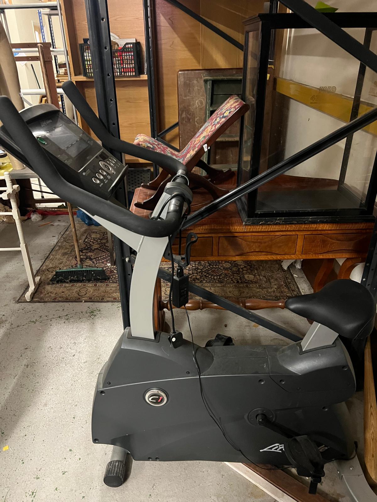 A Life Fitness C1 exercise bike with Go Console - Image 2 of 7