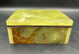 A mid century Italian onyx cigarette box