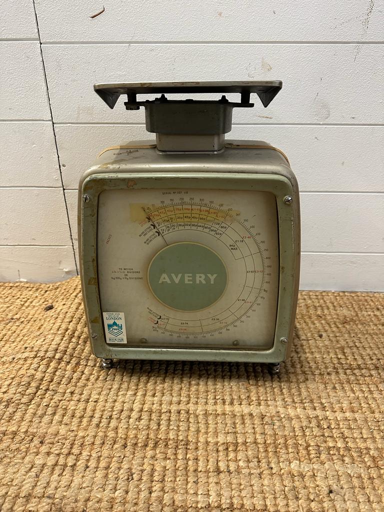 A set of vintage Avery postal scales