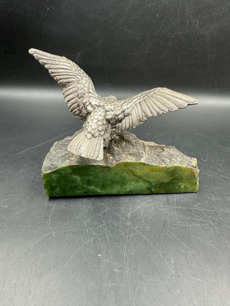 A white metal eagle on polish marble base (Approximate Height 111cm) - Image 4 of 4