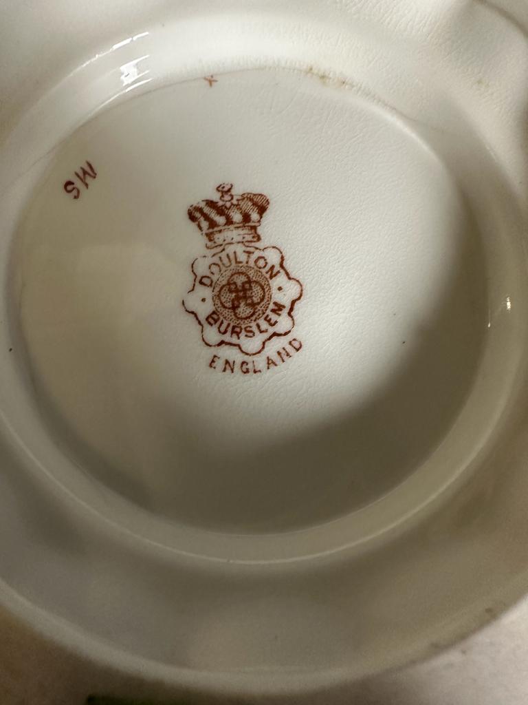 A Doulton Burslem floral bowl with silver plated rim - Image 3 of 3