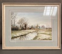 'Melting Snows - Alfriston (John Williams watercolour signed bottom right (50cm x 34cm)