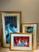 Three signed lithographs prints by Adam Barsby, Heading Home, Never Ending Sky and Be Back Soon