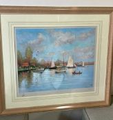 A print of "La Regatta" by Marcel Dyf (1899 -1985) print 135/500 signed 56cm x 46cm