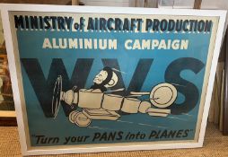 A WWII poster The Ministry of Aircraft Production Auminium Campaign "turn you pans into planes"