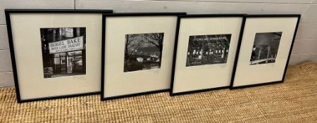 Four black and white photographs of London Land markers