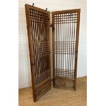 A Korean pine slatted screen 110cm x 178cm