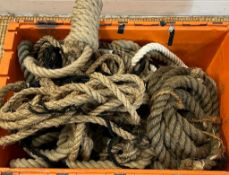 A large selection of rope various sizes and lengths
