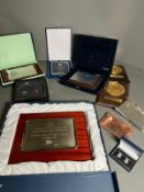 A collection of football official awards and presentation trophies, formerly the property of a FA