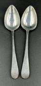 Two small Georgian silver teaspoons