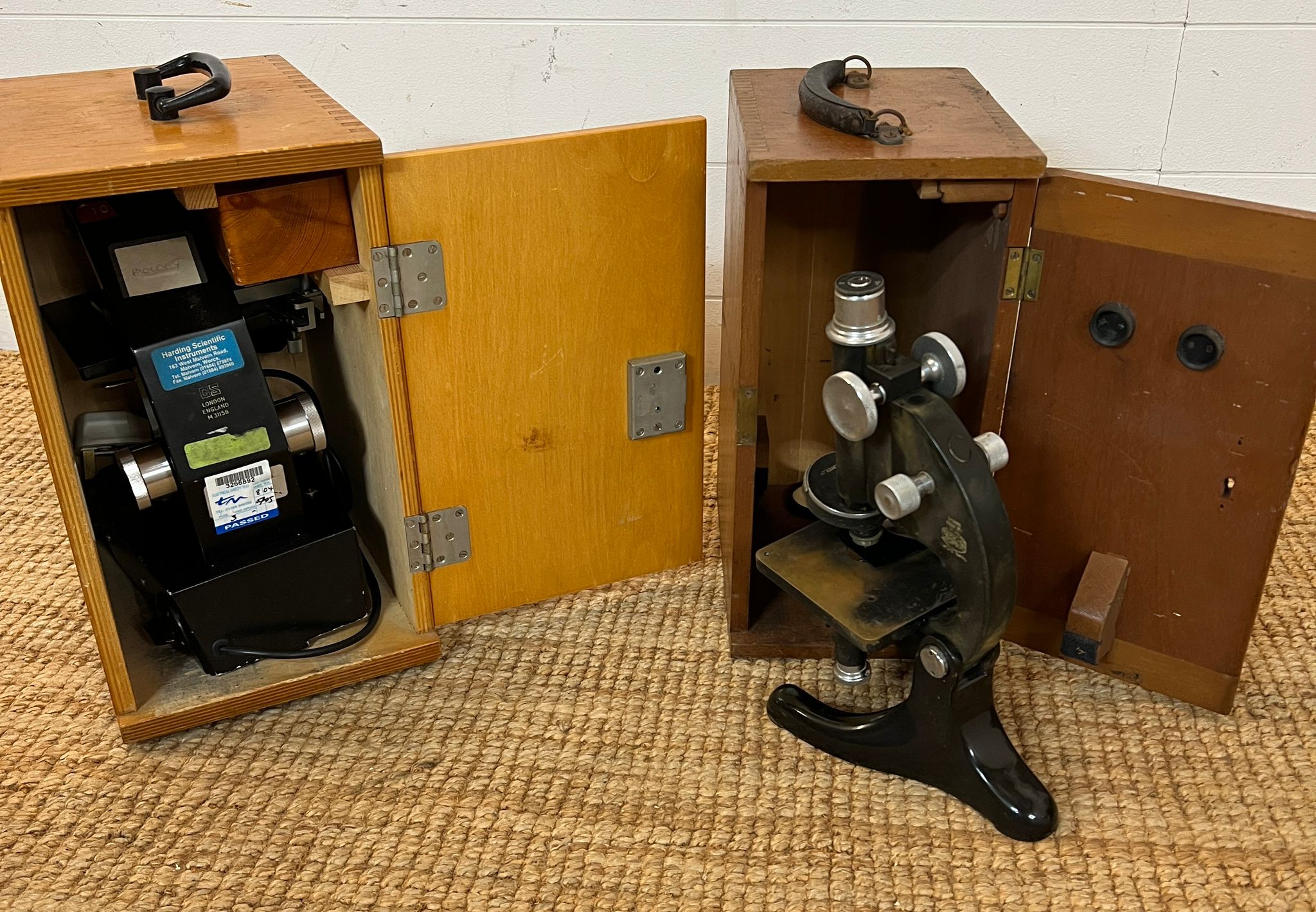 Two cased vintage microscope instrument