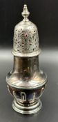 A silver sugar shaker, hallmarked for London 1930, approximately 22cm H and 313g