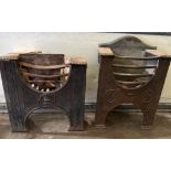 Two Victorian cast iron fire grates (one AF)