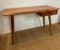 An Acacia wood Vidaz XL single drawer writing table (H76cm D50cm W110cm)