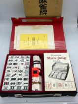 A cased Mah-jong set