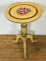 A painted side table with tripod legs (H52cm Dia36cm)