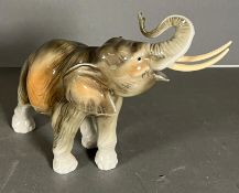 A Royal Dux porcelain elephant