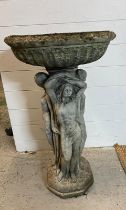 Three Graces bird bath (H80cm Dia45cm 2 pieces)