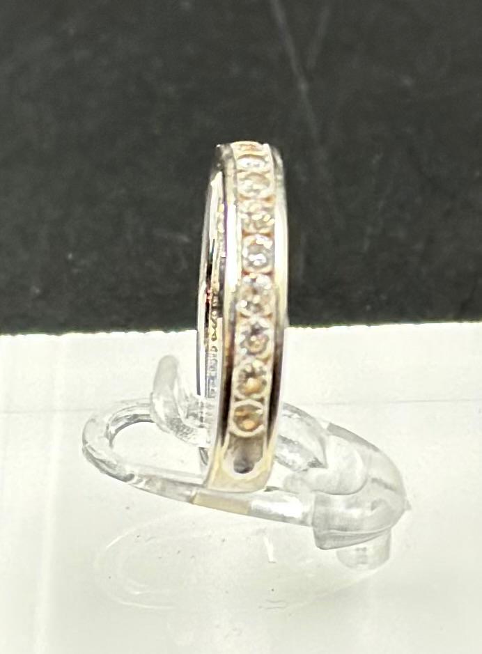 A 14ct white gold half eternity style ring, approximate total weight 3.4g and size N. Being sold - Image 3 of 4