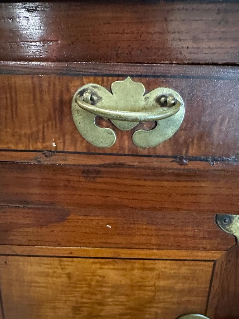 A Korean two toned cabinet comprising of two cupboards with four drawers over, brass hinges, handles - Image 6 of 6