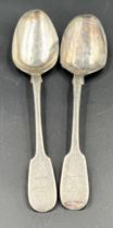 Irish silver: Two Victorian silver spoons, hallmarked for Dublin 1859, approximate weight 52g,