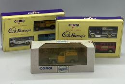 Two Cadburys boxed Diecast and one boxed Corgi Diecast van