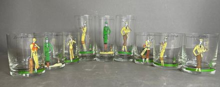 A selection of golf items novelty glassware