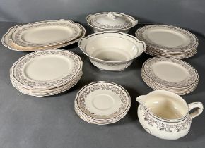 A part dinner service by Alfred Meakin cream china with gilt floral pattern