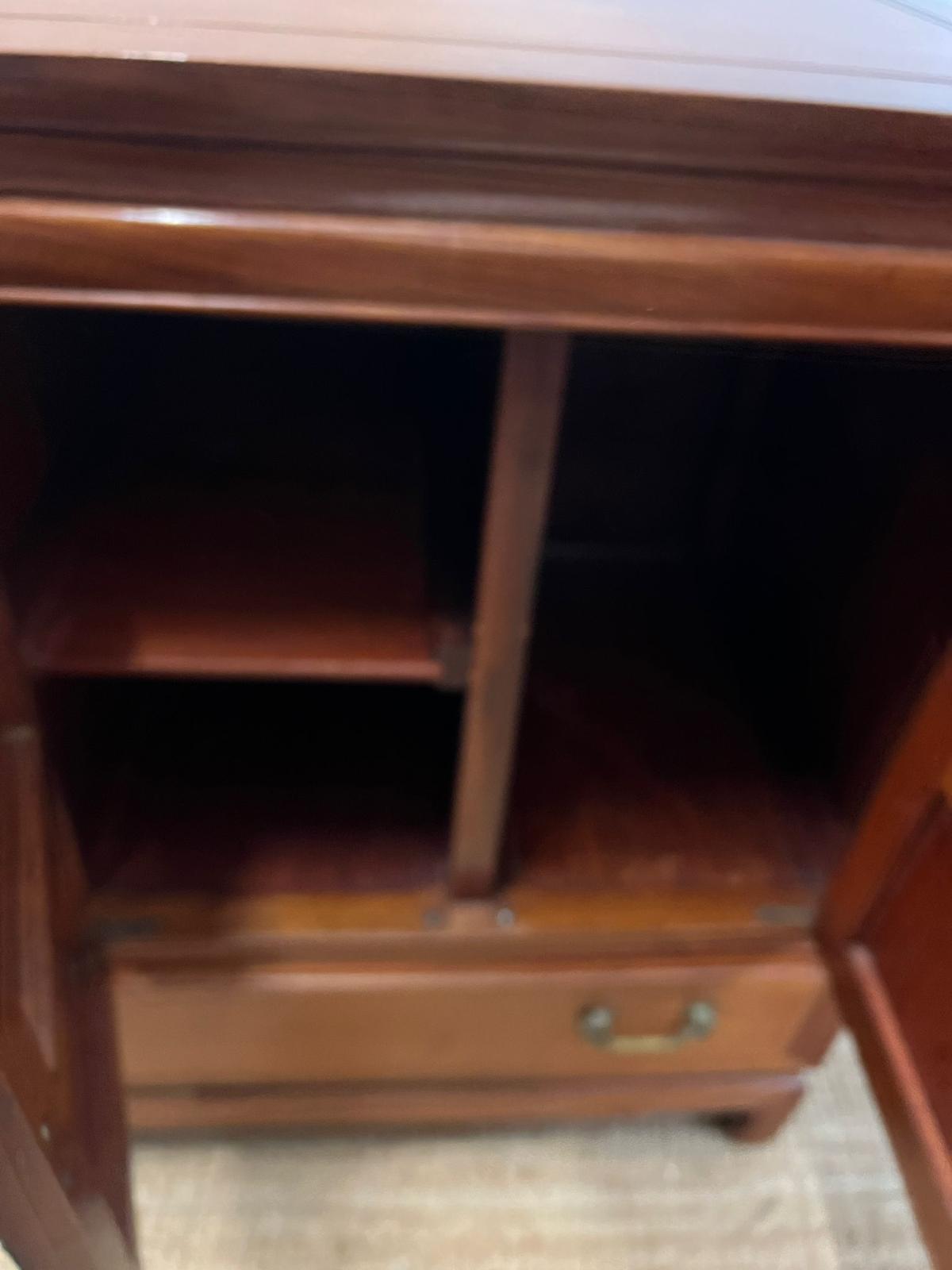 A hardwood cabinet with metal work handles (H87cm W91cm D51cm) - Image 4 of 5
