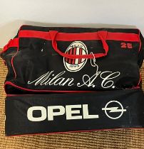 A vintage A.C Milan sports bag, formerly the property of a FA and UEFA delegate