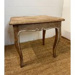 A stripped pine Louis style side table on cabriole legs (H46cm W48cm D45cm)