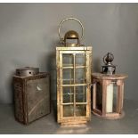 A selection of three vintage hanging lamps and lanterns AF