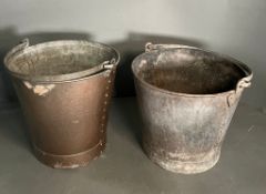 Two metal galvanised buckets (H30cm)