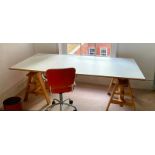 A Zanotta Leonardo desk, adjustable in five positions, a long with a Claudio Bellini Ycami desk