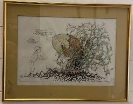 A signed drawing by celebrated artist, illustrator and cartoonist Mike Ploog dedicated to the