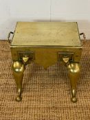 A brass Footmans stool trivet (H29cm W36cm D24cm)