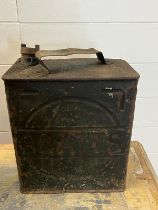 A vintage Pratts petrol can