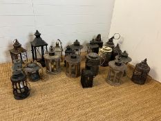 A large selection of lanterns various ages and sizes