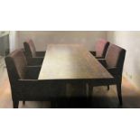 A Promemoria Italy dining table with four Promemoria chairs