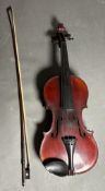 A vintage violin in an inlaid case AF