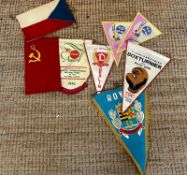 A selection of boxing pennants