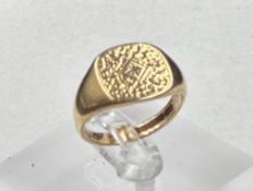 A 9ct gold signet ring, approximate total weight 5.7g, size P.
