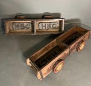 Two dual brick moulds with additional wheels to sides