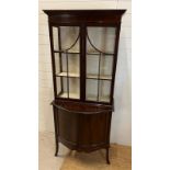 Edwardian mahogany display cabinet (H184cm W76cm D46cm)