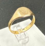 A 9ct gold signet ring, approximate weight 4.1g size V