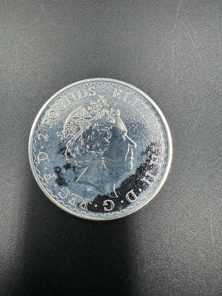 Three 2016 1oz silver Britannia coins - Image 3 of 3