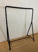 A matt black industrial style A frame hanging rail (H147cm W114cm)