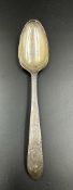 A Georgian silver spoon, hallmarked for London, possible makers mark WJIM