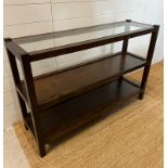 A contemporary console table with glass top (H80cm W123cm D36cm)