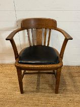 An oak club/desk chair
